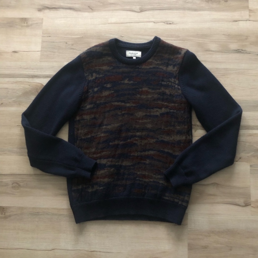 Frank & Oak 100% Wool Multitone Crewneck Sweater